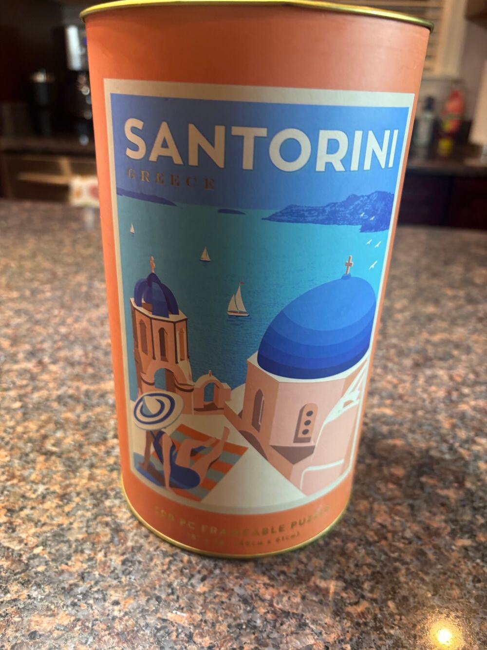 DesignWorks Ink Santorini Greece 500 Piece Puzzle Sealed Pieces in Tube